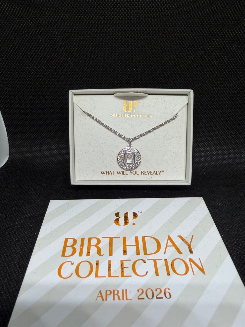 Birthday Collection April 2026 Rhodium Pendant Necklace